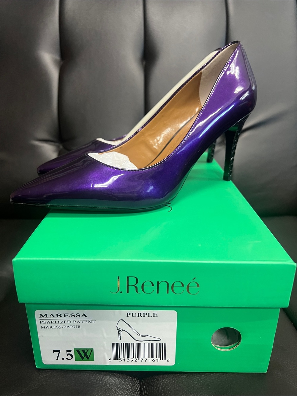 J.Renee Maressa Pearlized Patent Pointed-Toe Pump in Purple